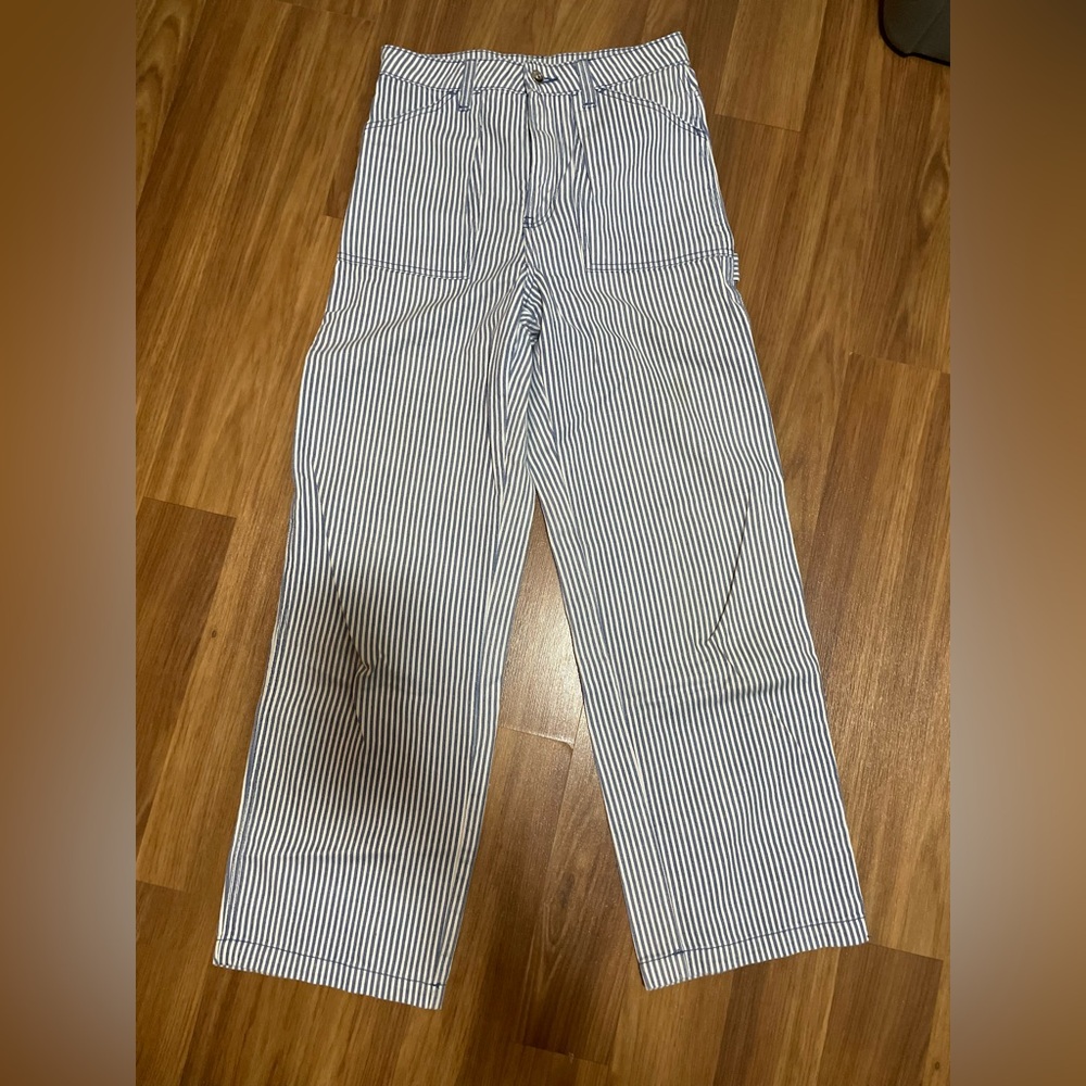 H&M Divided Blue and White Striped Pants